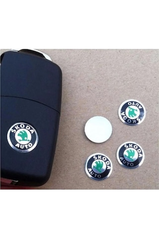 Skoda Araç Anahtar Logo Amblemi Kumanda Logo Çap: 14 Mm 2 Adet