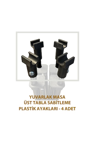 Yuvarlak Masa İçin Üst Tabla Ayak Plastikleri - 4 Adet Çok Renkli