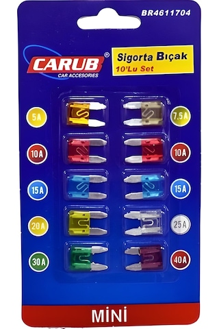 Oto Araba Mini Bıçak Sigorta Seti 10'lu