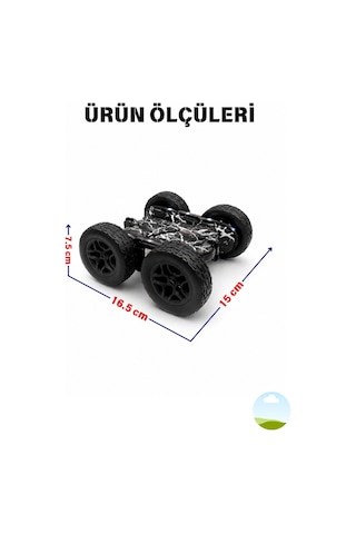 Oyuncak Led Işıklı 360 Akrobat Uzaktan Kumandalı Araba Şarjlı 4x4 Off Road Dublör Oyuncak Araba Siyah