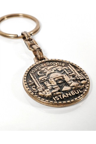 Antik Bronz Ayasofya Hagia Sophia Figürlü Metal Anahtarlık İstanbul Un Tarihi Ve Ruhunu Taşıyan Çok Renkli