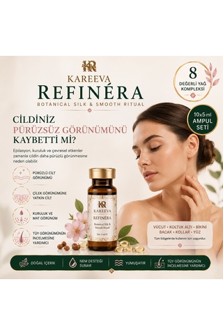 Kareeva Refinéra Silk Touch 8 Doğal Yağlı Tüy İnceltmeye Yardımcı Onarıcı Bakım Serumu 10 x 5 ML