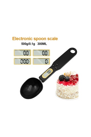 Lemestar Dijital Kaşık Terazi Lcd Ekranlı 500g/0.1g Hassasiyetli, Ağırlık Kaldırma/veri Kilidi/birim Dönüştürme Özellikli, Kahve/un/yağ İçin Ev Fırın Terazisi Siyah Pil Yok Siyah