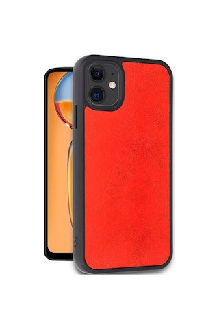 Newface - 405 - Apple iPhone Uyumlu 11 Kılıf Aras Deri Kapak - Csmo-tex - - Kırmızı