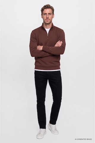 Ac&Co / Altınyıldız Classics Erkek Sıyah Pamuklu Tapered Fit 5 Cepli Esnek Jean Kot Denim Pantolon Siyah