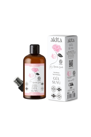 Akita Doğal Yağı Alınmamış Gül Suyu Cam Şişe 100 ML