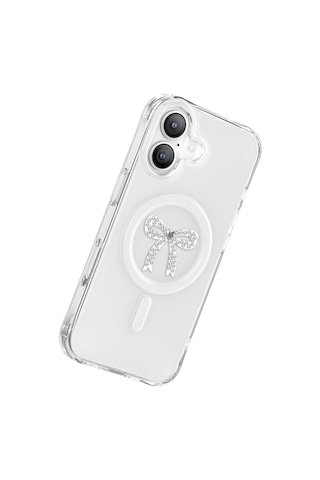 İphone 17 Uyumlu Kılıf M-safe Şarj Özellikli Zore Paris Mova Sert Pc Kapak Şeffaf