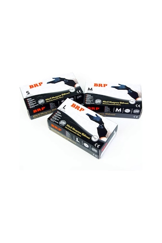 Brp Nitril Siyah Eldiven S Beden 100'lü Kutu