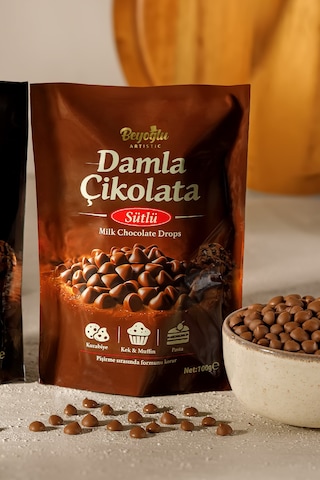 Beyoğlu Sütlü Damla Çikolata 100 Gr Kurabiye,pasta Ve Kek İçin