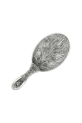 Altın Sepeti GA040 Laleli Gümüş El Aynası Büyük Boy