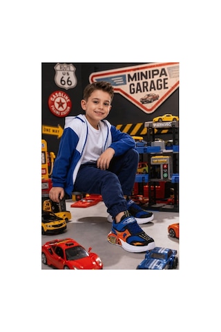 Minipa Garage Mavi Erkek Çocuk Garaj Tabanlı Çift Metal Arabalı Ortopedik Spor Ayakkabı