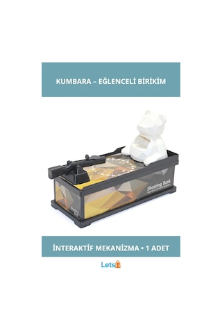 Ayıcıklı Eğlenceli Kumbara Şık Tasarım Çocuk Yetişkin Birikim Aracı TEK EBAT