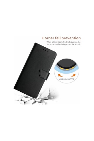 Tecno Camon 40 Pro Kartlık Bölmeli Deri Kapaklı Standlı Kılıf Siyah