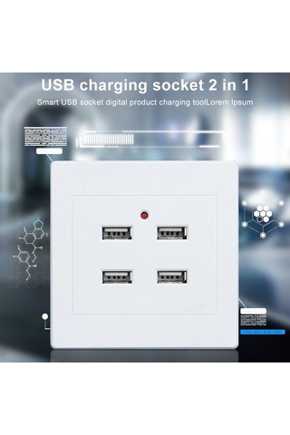 5v 3.1a 4 Portlu Usb Duvar Şarj Adaptörü Dock Station Soket Güç Paneli, 36v Giriş