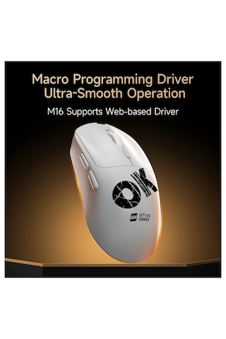 Mofıı M16 Şarjlı Oyuncu Mouse 3 Modlu Bluetooth + 2.4g + Kablolu 8000 Dpı Paw3311 Sensör 6 Tuş