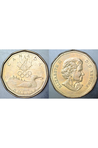 Kanada 1 Dolar 2004 Hatıra-yaz Olimpiyatları. Kraliçe Elizabeth 26,5 Mm.