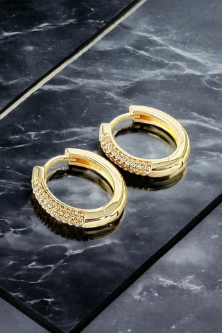 Alerji Yapmaz Kararmaz Altın Kaplama Çelik Halka Küpe