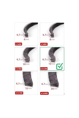 Cam Balkon, Sürgülü Kapı Fitili, Kıl Fitil Taban 6,7 Mm, Yükseklik 12 Mm, Uzunluk 10 Metre 67x1200 Diğer