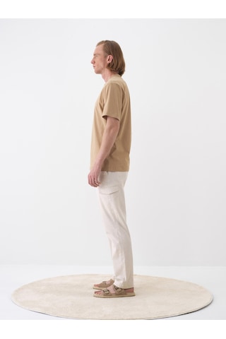 Xint Camel Pamuk Dokulu Regular Fit Tişört 502250