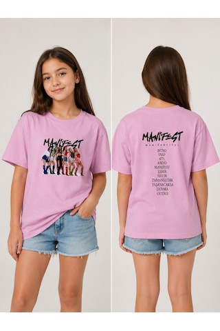 Bilge Trend Manifest , Kız Çocuk , Pamuklu Penye , Pembe Yazlık T-shirt