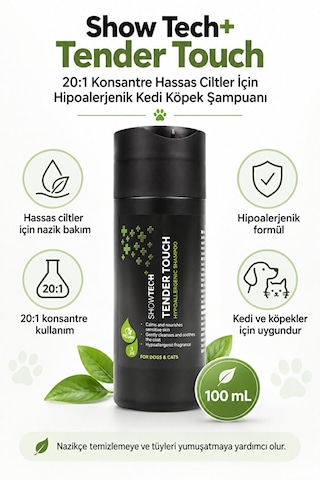 Showtech Tender Touch 20:1 Konsantre Köpek Ve Kedi Şampuanı 100 Ml