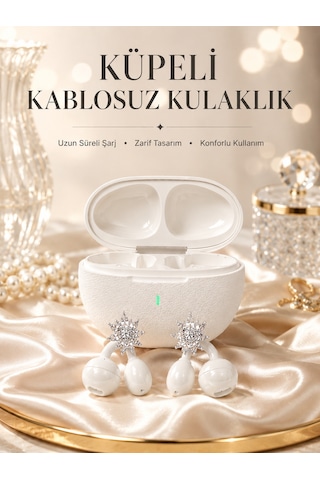 Yeni Nesil Küpeli Kablosuz Kulaklık Güçlü Bataryalı
