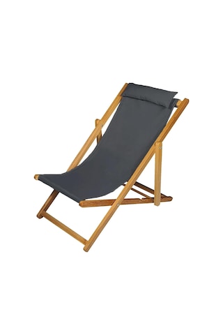 Tr Bysay Ahşap Katlanabilir Şezlong, Antrasit, Gürgen, 3 Kademeli, Plaj Bahçe Teras Balkon İçin, 85x60x80 Cm Diğer