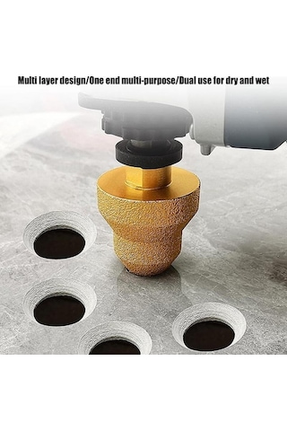 Pazly 1 Adet Elmas Freze Uçlu Fayans Kesici Mermer Raybası Duvarcılık Delme Aleti M10 Kırma Freze Uçları Delik Testeresi