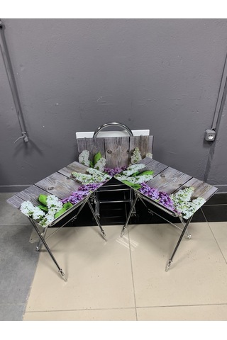 Camlı Çanta Sehpa, Sehpa, Zigon, 4lü Zigon, Çanta Sehpa-sümbül