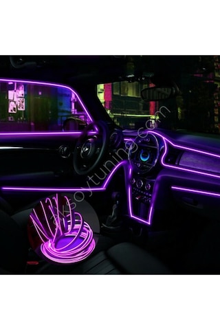 Araç İçi Neon Aydınlatma Mor 1 Metre
