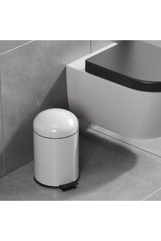 Aqua Bagno Smile Çöp Kovası -pedallı 5 Lt. , Beyaz