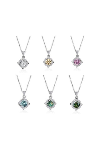 Pembe Bague Ringen 1 Ct Mozanit Kolye Kolye Kadınlar Için En Kaliteli 100% 925 Ayar Gümüş Düğün Parti Gelin Güzel Takı