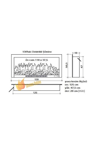 Elektrikli Plazma Şömine Alaz 130 Cm