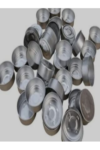 100 Adet Boş Alüminyum Tealight Mum Kabı Maxi Boy 5,5 1,8 Cm Gri