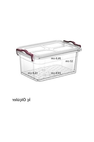 Şeffaf Plastik Saklama Kabı, 5 Litre Kapasite, İstiflenebilir 0