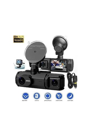 Pazly 1080p Yüksek Çözünürlüklü Gece Görüş Üçlü Kayıt Üç Lensli Wifi Kamera