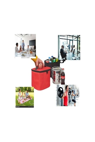 Ankaflex Çok Amaçlı Soğuk Sıcak Tutucu Sefer Tası Ve İçecek Taşıma Çantası Kırmızı