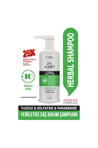 Algro Greenline Bitki Özlü Yenileyici Saç Bakım Şampuanı 500 ML