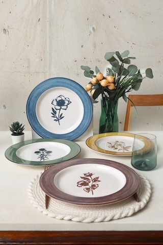 Keramika Floral Essence Servis Tabağı 28 Cm 4 Adet 22889-91-92 Çok Renkli