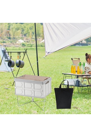 Homyl Katlanabilir Soğutucu Standı Piknik Için Taşıma Silver Silver