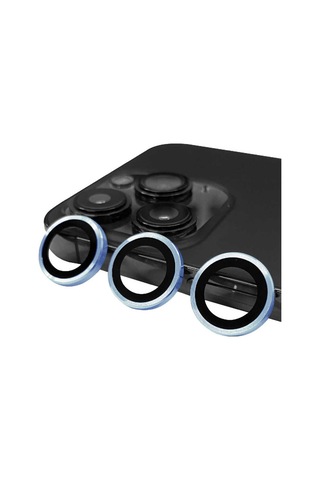 Apple Uyumlu iPhone 13 Pro Max Raze Metal Kamera Lens - Mavi