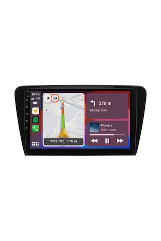 Skoda Octavia Android Multimedya Sistemi 2013-2017 8gb Ram, 64gb Hafıza, Bluetooth, Carplay & Android Auto Kamera 9"