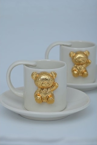 Gold Ayıcıklı Kahve Fincanı