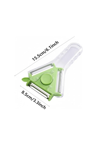 Çok Amaçlı Pratik Sebze, Meyve Soyucu, Ayrılabilir Başlıklı, 3 Farklı Tip, Yeşil, 1 Adet Diğer