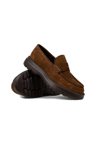Deery Erkek Hakiki Süet Taba Renk Loafer Ayakkabı - 02006mtbae02 Taba