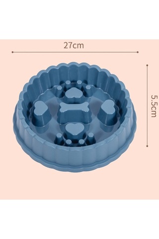Cbtx Yavaş Yemek Kasesi Boğulma Önleyici Köpek Kasesi Kedi Köpek Mama Kasesi Mavi