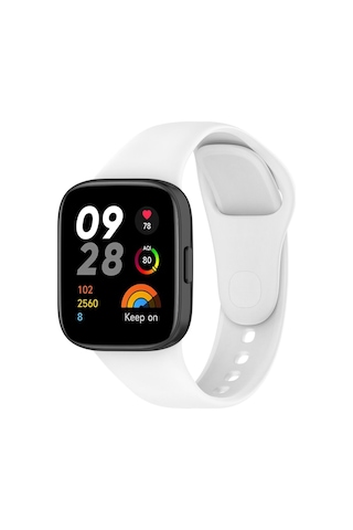 Xiaomi Redmi Watch 3 Uyumlu Rhn Krd-81 Uyumlu Rhn Kordon Rhn Beyaz