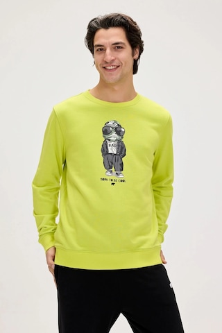 Bad Bear Gator Yeşil Erkek Baskılı Sweatshirt Siyah