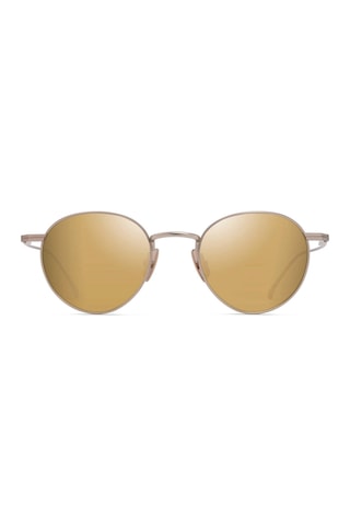 Mj0691s 00301 48 Unisex Oval Polarize Aynalı Gold Metal Güneş Gözlüğü Altın