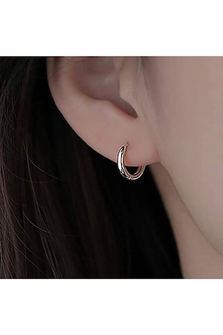 8 Mm Cerrahi Çelik Halka Küpe Gümüş Renkli Gümüş